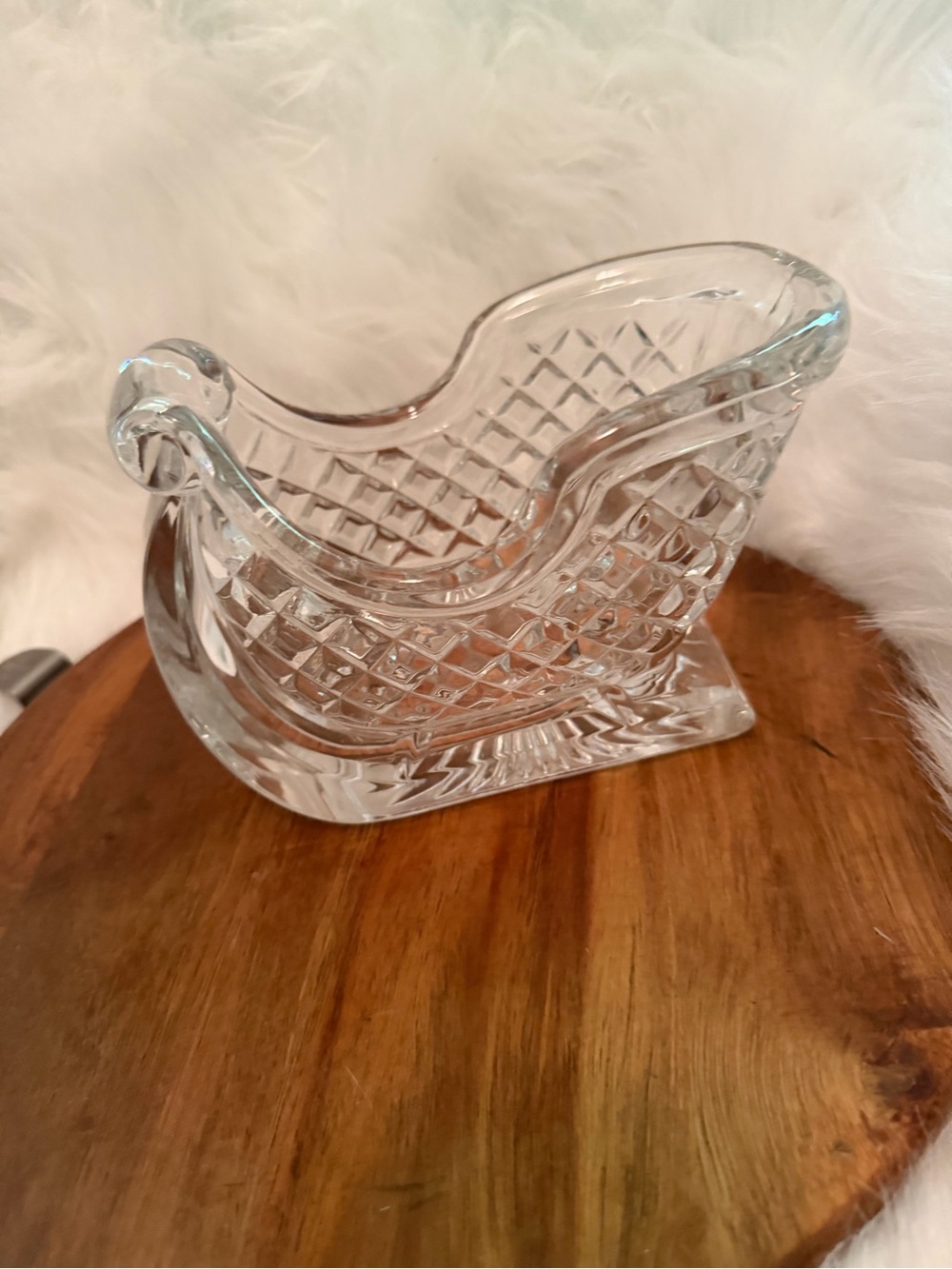 Vintage Lenox Clear Glass Sleigh Decorative Bowl - Home Accents